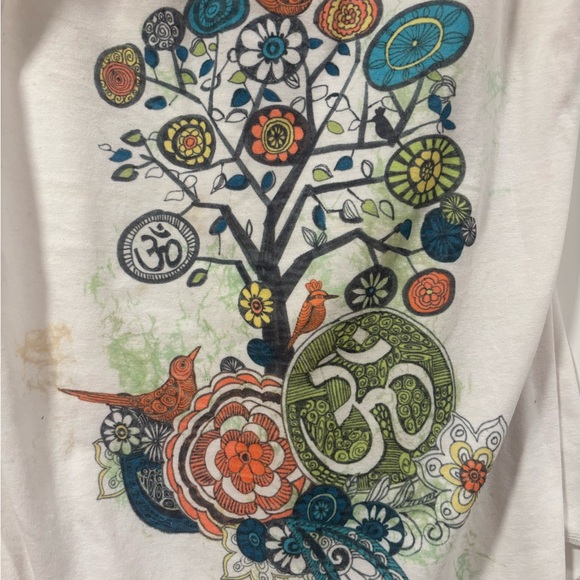Prana White Tank Top with Multicolor Floral Tree Graphic - Picture 3 of 3